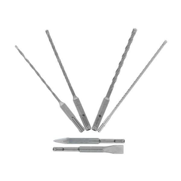 Diablo 6pc SDS-Plus 4-Cutter Full Carbide Head Hammer Drill Bit & Chisel DMAPL9930-S6
